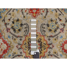 Load image into Gallery viewer, 4&#39;1&quot;x6&#39; Khaki Brown, Soft To The Touch Pile, The Sunset Rosettes, Hand Knotted, Wool And Pure Silk, Oriental Rug FWR547728