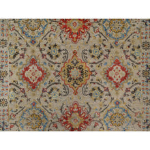 Load image into Gallery viewer, 4&#39;1&quot;x6&#39; Khaki Brown, Soft To The Touch Pile, The Sunset Rosettes, Hand Knotted, Wool And Pure Silk, Oriental Rug FWR547728