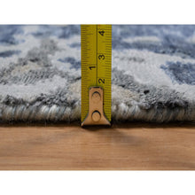 Load image into Gallery viewer, 9&#39;1&quot;x12&#39;1&quot; Aegean Blue With Ivory, Abstract Design, Wool And Silk, Hi-low Pile, Hand Knotted, Lush And Plush, Oriental Rug FWR547734