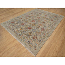 Load image into Gallery viewer, 8&#39;10&quot;x12&#39; Gravel Brown, Hand Knotted, The Sunset Rosettes With Soft Color Palette, Wool And Pure Silk, Oriental Rug FWR547746
