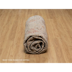 8'10"x12' Gravel Brown, Hand Knotted, The Sunset Rosettes With Soft Color Palette, Wool And Pure Silk, Oriental Rug FWR547746