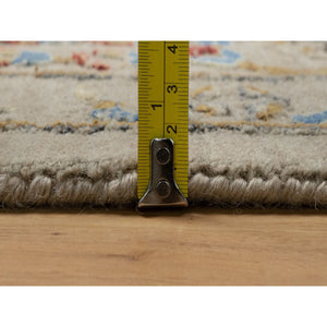 8'10"x12' Gravel Brown, Hand Knotted, The Sunset Rosettes With Soft Color Palette, Wool And Pure Silk, Oriental Rug FWR547746