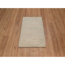 Load image into Gallery viewer, 2&#39;x3&#39; Bone White, Thick And Plush, Modern, Plain Design, Lori Buft Gabbeh, Pure Wool, Hand Knotted, Mat, Oriental Rug FWR547770