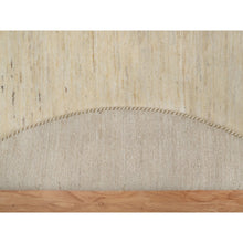 Load image into Gallery viewer, 5&#39;x5&#39; Linen White, Hand Knotted, Modern, Plain Design, Lori Buft Gabbeh, Thick and Plush, Pure Wool, Round, Oriental Rug FWR547776