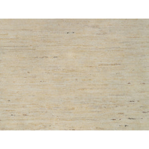 5'x5' Linen White, Hand Knotted, Modern, Plain Design, Lori Buft Gabbeh, Thick and Plush, Pure Wool, Round, Oriental Rug FWR547776