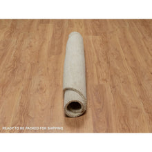 Load image into Gallery viewer, 5&#39;x5&#39; Linen White, Hand Knotted, Modern, Plain Design, Lori Buft Gabbeh, Thick and Plush, Pure Wool, Round, Oriental Rug FWR547776