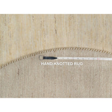 Load image into Gallery viewer, 5&#39;x5&#39; Linen White, Hand Knotted, Modern, Plain Design, Lori Buft Gabbeh, Thick And Plush, Pure Wool, Round, Oriental Rug FWR547776