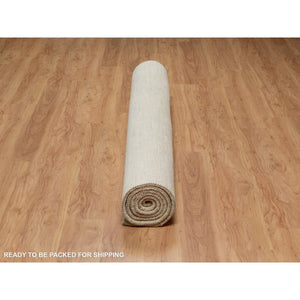 6'3"x9'9" Parchment White, Modern, Plain Design, Lori Buft Gabbeh, Thick And Plush, Pure Wool, Hand Knotted, Oriental Rug FWR547782