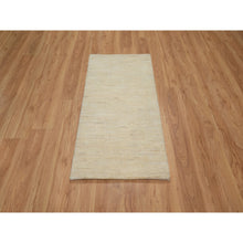 Load image into Gallery viewer, 2&#39;4&quot;x11&#39;5&quot; Parchment White, Thick And Plush, Modern, Plain Design, Lori Buft Gabbeh, Pure Wool, Hand Knotted, Runner, Oriental Rug FWR547806