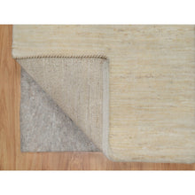 Load image into Gallery viewer, 2&#39;4&quot;x11&#39;5&quot; Parchment White, Thick And Plush, Modern, Plain Design, Lori Buft Gabbeh, Pure Wool, Hand Knotted, Runner, Oriental Rug FWR547806