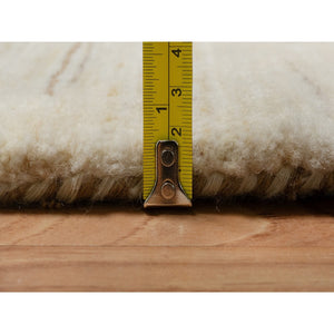 6'4"x9'9" Swan White, Modern, Plain Design, Lori Buft Gabbeh, Thick And Plush, Pure Wool, Hand Knotted, Oriental Rug FWR547812
