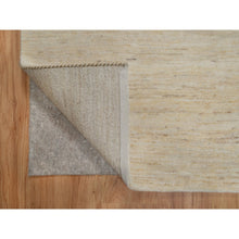Load image into Gallery viewer, 7&#39;1&quot;x7&#39;1&quot; Linen White, Hand Knotted, Modern, Plain Design, Lori Buft Gabbeh, Thick and Plush, Pure Wool, Square, Oriental Rug FWR547818
