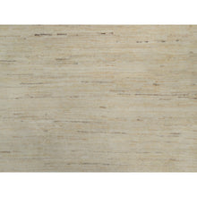 Load image into Gallery viewer, 7&#39;1&quot;x7&#39;1&quot; Linen White, Hand Knotted, Modern, Plain Design, Lori Buft Gabbeh, Thick and Plush, Pure Wool, Square, Oriental Rug FWR547818