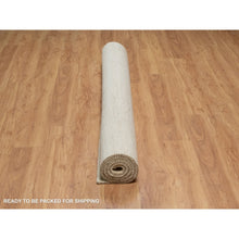 Load image into Gallery viewer, 7&#39;1&quot;x7&#39;1&quot; Linen White, Hand Knotted, Modern, Plain Design, Lori Buft Gabbeh, Thick and Plush, Pure Wool, Square, Oriental Rug FWR547818