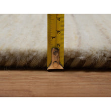 Load image into Gallery viewer, 7&#39;1&quot;x7&#39;1&quot; Linen White, Hand Knotted, Modern, Plain Design, Lori Buft Gabbeh, Thick and Plush, Pure Wool, Square, Oriental Rug FWR547818