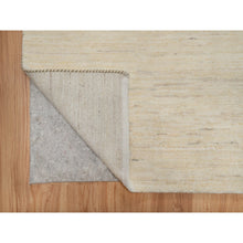 Load image into Gallery viewer, 2&#39;8&quot;x16&#39; Bone White, Lori Buft Gabbeh, Modern, Plain Design, Thick and Plush, Pure Wool, Hand Knotted, XL Runner, Oriental Rug FWR547824