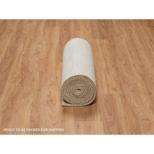 Load image into Gallery viewer, 2&#39;8&quot;x16&#39; Bone White, Lori Buft Gabbeh, Modern, Plain Design, Thick And Plush, Pure Wool, Hand Knotted, Xl Runner, Oriental Rug FWR547824