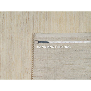 2'8"x16' Bone White, Lori Buft Gabbeh, Modern, Plain Design, Thick and Plush, Pure Wool, Hand Knotted, XL Runner, Oriental Rug FWR547824