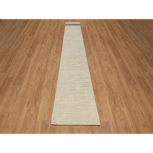 Load image into Gallery viewer, 2&#39;6&quot;x17&#39;8&quot; Chiffon White, Pure Wool, Modern, Plain Design, Lori Buft Gabbeh, Thick and Plush, Hand Knotted, XL Runner, Oriental Rug FWR547830