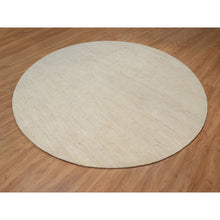 Load image into Gallery viewer, 11&#39;4&quot;x11&#39;4&quot; Parchment White, Hand Knotted, Modern, Plain Design, Lori Buft Gabbeh, Thick And Plush, Pure Wool, Round, Oriental Rug FWR547836