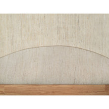 Load image into Gallery viewer, 11&#39;4&quot;x11&#39;4&quot; Parchment White, Hand Knotted, Modern, Plain Design, Lori Buft Gabbeh, Thick and Plush, Pure Wool, Round, Oriental Rug FWR547836