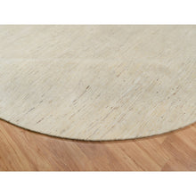 Load image into Gallery viewer, 11&#39;4&quot;x11&#39;4&quot; Parchment White, Hand Knotted, Modern, Plain Design, Lori Buft Gabbeh, Thick and Plush, Pure Wool, Round, Oriental Rug FWR547836