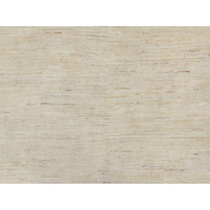 11'4"x11'4" Parchment White, Hand Knotted, Modern, Plain Design, Lori Buft Gabbeh, Thick and Plush, Pure Wool, Round, Oriental Rug FWR547836