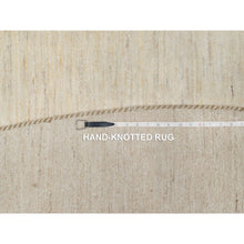 Load image into Gallery viewer, 11&#39;4&quot;x11&#39;4&quot; Parchment White, Hand Knotted, Modern, Plain Design, Lori Buft Gabbeh, Thick And Plush, Pure Wool, Round, Oriental Rug FWR547836