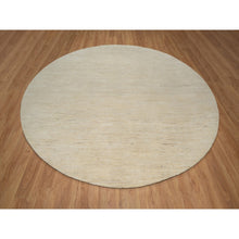 Load image into Gallery viewer, 9&#39;10&quot;x9&#39;10&quot; Bone White, Thick and Plush, Modern, Plain Design, Lori Buft Gabbeh, Pure Wool, Hand Knotted, Round, Oriental Rug FWR547842