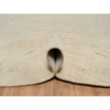 Load image into Gallery viewer, 9&#39;10&quot;x9&#39;10&quot; Bone White, Thick and Plush, Modern, Plain Design, Lori Buft Gabbeh, Pure Wool, Hand Knotted, Round, Oriental Rug FWR547842
