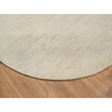 Load image into Gallery viewer, 9&#39;10&quot;x9&#39;10&quot; Bone White, Thick and Plush, Modern, Plain Design, Lori Buft Gabbeh, Pure Wool, Hand Knotted, Round, Oriental Rug FWR547842