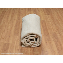 Load image into Gallery viewer, 9&#39;10&quot;x9&#39;10&quot; Bone White, Thick and Plush, Modern, Plain Design, Lori Buft Gabbeh, Pure Wool, Hand Knotted, Round, Oriental Rug FWR547842