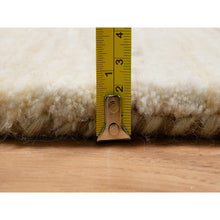 Load image into Gallery viewer, 9&#39;10&quot;x9&#39;10&quot; Bone White, Thick and Plush, Modern, Plain Design, Lori Buft Gabbeh, Pure Wool, Hand Knotted, Round, Oriental Rug FWR547842