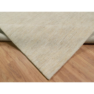 8'1"x15'10" Swan White, Modern, Plain Design, Lori Buft Gabbeh, Thick and Plush, Pure Wool, Hand Knotted, Gallery Size, Wide Runner, Oriental Rug FWR547854