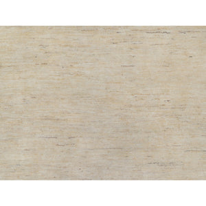 8'1"x15'10" Swan White, Modern, Plain Design, Lori Buft Gabbeh, Thick and Plush, Pure Wool, Hand Knotted, Gallery Size, Wide Runner, Oriental Rug FWR547854