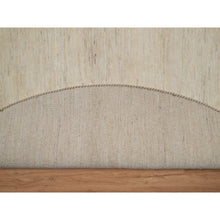 Load image into Gallery viewer, 9&#39;x9&#39; Parchment White, Hand Knotted, Lori Buft Gabbeh, Modern, Plain Design, Thick and Plush, Pure Wool, Round, Oriental Rug FWR547860