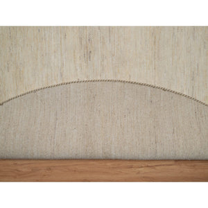 9'x9' Parchment White, Hand Knotted, Lori Buft Gabbeh, Modern, Plain Design, Thick and Plush, Pure Wool, Round, Oriental Rug FWR547860