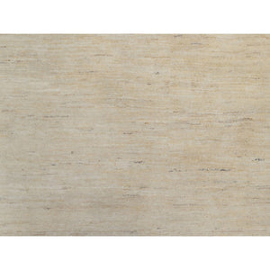 9'x9' Parchment White, Hand Knotted, Lori Buft Gabbeh, Modern, Plain Design, Thick and Plush, Pure Wool, Round, Oriental Rug FWR547860