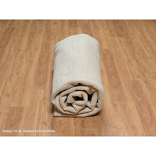 Load image into Gallery viewer, 9&#39;x9&#39; Parchment White, Hand Knotted, Lori Buft Gabbeh, Modern, Plain Design, Thick and Plush, Pure Wool, Round, Oriental Rug FWR547860