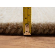 Load image into Gallery viewer, 9&#39;x9&#39; Parchment White, Hand Knotted, Lori Buft Gabbeh, Modern, Plain Design, Thick and Plush, Pure Wool, Round, Oriental Rug FWR547860