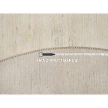 Load image into Gallery viewer, 9&#39;x9&#39; Parchment White, Hand Knotted, Lori Buft Gabbeh, Modern, Plain Design, Thick And Plush, Pure Wool, Round, Oriental Rug FWR547860