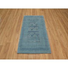 Load image into Gallery viewer, 3&#39;x5&#39;6&quot; Stone Blue, Lori Buft Gabbeh With Small Animal Figurines, Modern, Thick And Plush, 100% Wool, Hand Knotted, Oriental Rug FWR547866