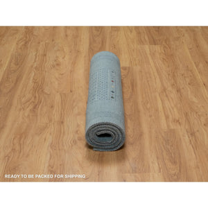 3'x5'6" Stone Blue, Lori Buft Gabbeh With Small Animal Figurines, Modern, Thick And Plush, 100% Wool, Hand Knotted, Oriental Rug FWR547866