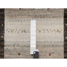 Load image into Gallery viewer, 3&#39;x5&#39; Chiffon White, Modern, Lori Buft Gabbeh With Small Animal And Human Figurines, Thick And Plush, Pure Wool, Hand Knotted, Oriental Rug FWR547878