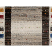 Load image into Gallery viewer, 3&#39;x5&#39; Chiffon White, Modern, Lori Buft Gabbeh With Small Animal And Human Figurines, Thick And Plush, Pure Wool, Hand Knotted, Oriental Rug FWR547878