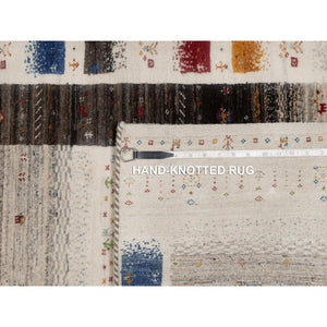 3'x5' Chiffon White, Modern, Lori Buft Gabbeh With Small Animal And Human Figurines, Thick And Plush, Pure Wool, Hand Knotted, Oriental Rug FWR547878