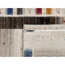 Load image into Gallery viewer, 3&#39;x5&#39; Chiffon White, Modern, Lori Buft Gabbeh With Small Animal And Human Figurines, Thick And Plush, Pure Wool, Hand Knotted, Oriental Rug FWR547878