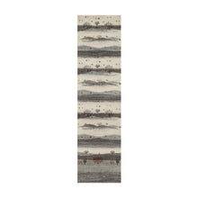 Load image into Gallery viewer, 2&#39;6&quot;x9&#39;10&quot; Chiffon White, Modern, Lori Buft Gabbeh with Small Animal Figurines, Hills Design, Thick and Plush, 100% Wool, Hand Knotted, Runner, Oriental Rug FWR547902