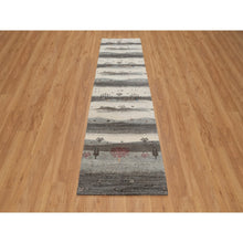 Load image into Gallery viewer, 2&#39;6&quot;x9&#39;10&quot; Chiffon White, Modern, Lori Buft Gabbeh With Small Animal Figurines, Hills Design, Thick And Plush, 100% Wool, Hand Knotted, Runner, Oriental Rug FWR547902