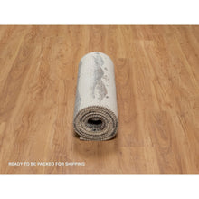 Load image into Gallery viewer, 2&#39;6&quot;x9&#39;10&quot; Chiffon White, Modern, Lori Buft Gabbeh with Small Animal Figurines, Hills Design, Thick and Plush, 100% Wool, Hand Knotted, Runner, Oriental Rug FWR547902